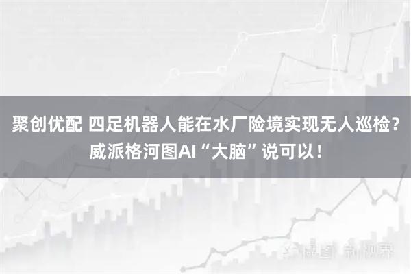 聚创优配 四足机器人能在水厂险境实现无人巡检？威派格河图AI“大脑”说可以！